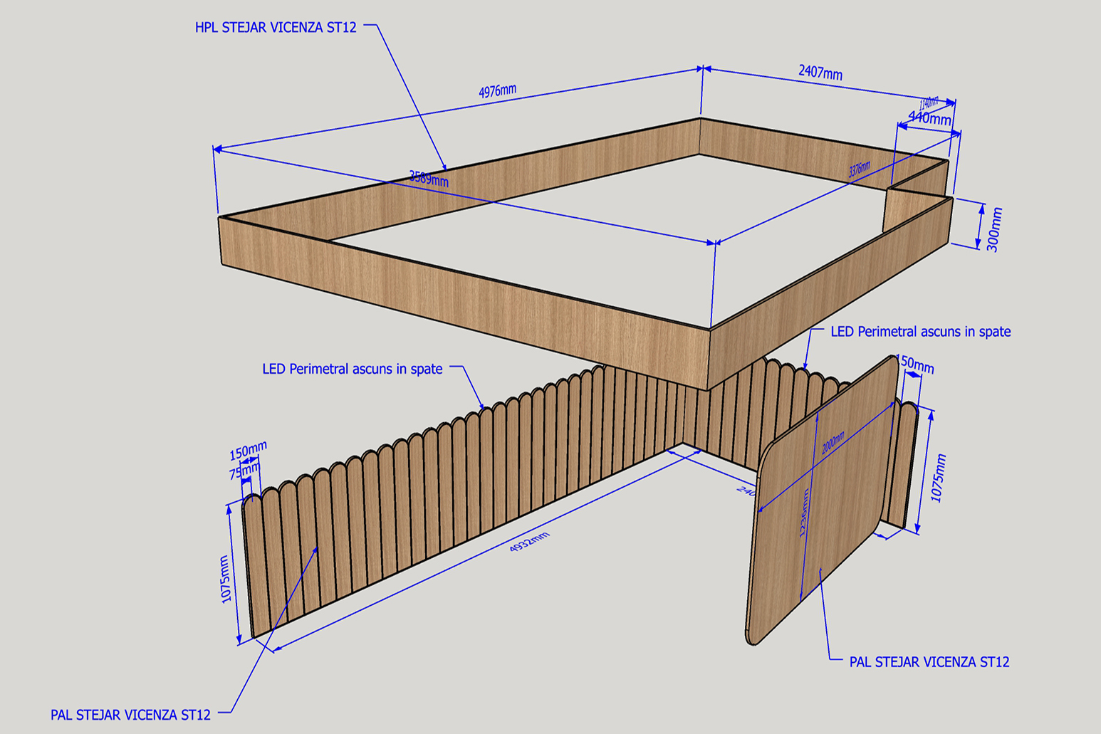 Schiță mobilier comercial la comanda Premier Energy