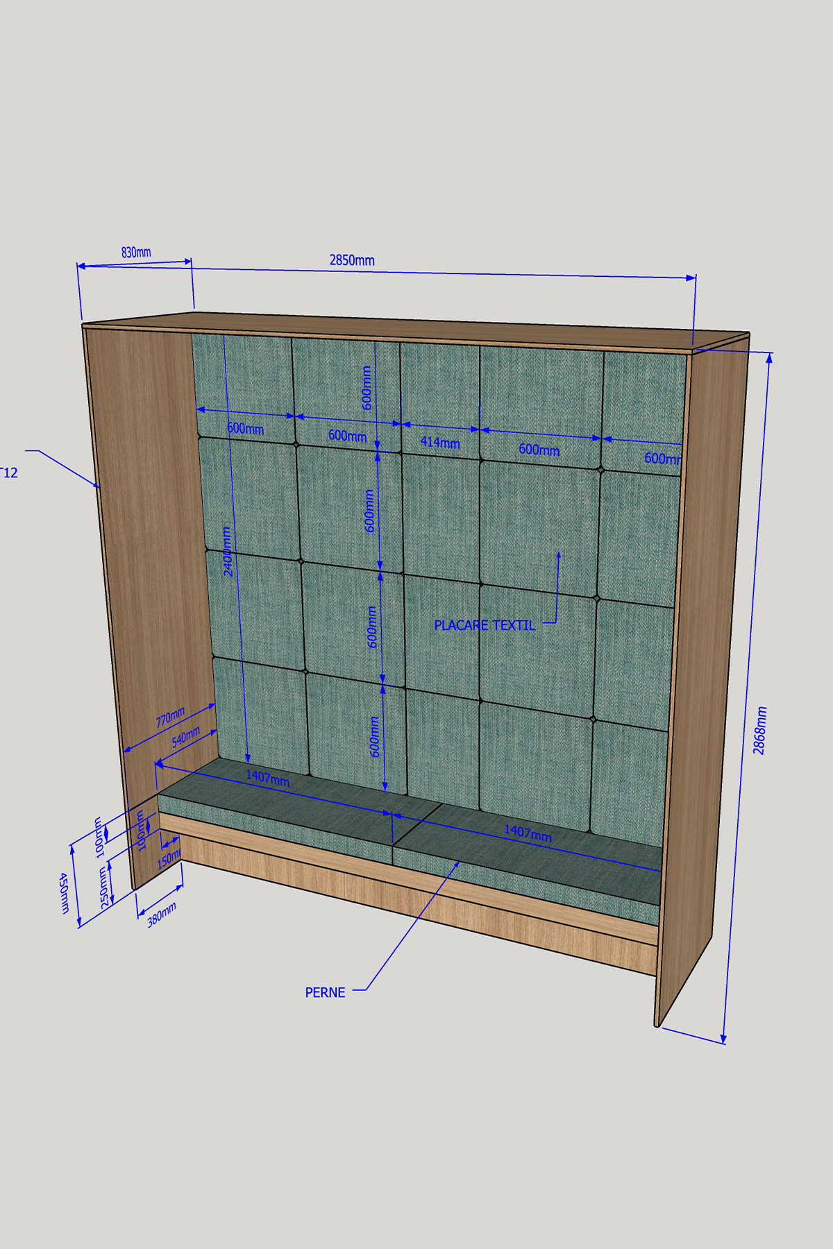 Schiță mobilier comercial la comanda Premier Energy